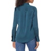Amazon Essentials Women’s Regular-Fit Long Sleeve Satin Button Down Blouse, Dressy Collared Shirt(Dark Navy Diamond)