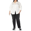 Amazon Essentials Women’s Regular-Fit Long Sleeve Satin Button Down Blouse, Dressy Collared Shirt(Eggshell White)