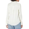Amazon Essentials Women’s Regular-Fit Long Sleeve Satin Button Down Blouse, Dressy Collared Shirt(Eggshell White)