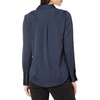 Amazon Essentials Women’s Regular-Fit Long Sleeve Satin Button Down Blouse, Dressy Collared Shirt(Navy)