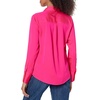 Amazon Essentials Women’s Regular-Fit Long Sleeve Satin Button Down Blouse, Dressy Collared Shirt(Neon Pink)