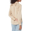 Amazon Essentials Women’s Regular-Fit Long Sleeve Satin Button Down Blouse, Dressy Collared Shirt(Tan)
