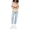 Amazon Essentials Women’s Regular-Fit Long Sleeve Satin Button Down Blouse, Dressy Collared Shirt(Tan)
