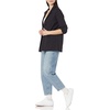 Amazon Essentials Women’s Relaxed-Fit Soft Ponte Blazer(Black)