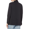 Amazon Essentials Women’s Relaxed-Fit Soft Ponte Blazer(Black)