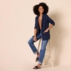 Amazon Essentials Women’s Relaxed-Fit Soft Ponte Blazer(Navy)