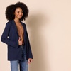 Amazon Essentials Women’s Relaxed-Fit Soft Ponte Blazer(Navy)