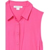 Amazon Essentials Women’s Sleeveless Summer Shirtdress, Relaxed-Fit Woven Lightweight Dress, Knee Length(Hot Pink)