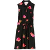 Amazon Essentials Women’s Sleeveless Summer Shirtdress, Relaxed-Fit Woven Lightweight Dress, Knee Length(Pink and Black Floral)