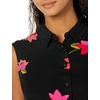Amazon Essentials Women’s Sleeveless Summer Shirtdress, Relaxed-Fit Woven Lightweight Dress, Knee Length(Pink and Black Floral)
