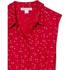 Amazon Essentials Women’s Sleeveless Summer Shirtdress, Relaxed-Fit Woven Lightweight Dress, Knee Length(Red Leaf)