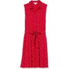 Amazon Essentials Women’s Sleeveless Summer Shirtdress, Relaxed-Fit Woven Lightweight Dress, Knee Length(Red Leaf)