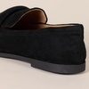 Amazon Essentials Women’s Soft Almond Toe Loafer(Black Faux Microsuede)