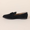 Amazon Essentials Women’s Soft Almond Toe Loafer(Black Faux Microsuede)
