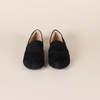 Amazon Essentials Women’s Soft Almond Toe Loafer(Black Faux Microsuede)