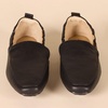 Amazon Essentials Women’s Square Toe Soft Slip-On Loafer(Black Faux Leather)