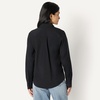 Amazon Essentials Women’s Stretch Poplin Button-Up Dress Shirt(Black)