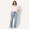 Amazon Essentials Women’s Stretch Poplin Button-Up Dress Shirt(Light Pink)