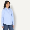 Amazon Essentials Women’s Stretch Poplin Button-Up Dress Shirt(Powder Blue)