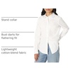 Amazon Essentials Women’s Stretch Poplin Button-Up Dress Shirt(White)