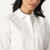 Amazon Essentials Women’s Stretch Poplin Button-Up Dress Shirt(White)
