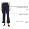 Amazon Essentials Women’s Stretchy Dressy Cropped Wide Leg Pull-On Pants(Navy)