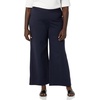 Amazon Essentials Women’s Stretchy Dressy Cropped Wide Leg Pull-On Pants(Navy)