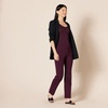 Amazon Essentials Women’s Stretchy Ponte Pull-On High Rise Ankle Length Pant(Burgundy)