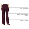 Amazon Essentials Women’s Stretchy Ponte Pull-On High Rise Ankle Length Pant(Burgundy)
