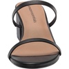 Amazon Essentials Women’s Thin Two Strap Block Heel Sandals with Memory Foam Insole, Non-Slip(Black)