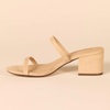 Amazon Essentials Women’s Thin Two Strap Block Heel Sandals with Memory Foam Insole, Non-Slip(Tan)