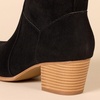 Amazon Essentials Women’s Western Ankle Boots with Stacked Heel, Memory Foam Insole, Non Slip(Black)
