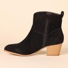 Amazon Essentials Women’s Western Ankle Boots with Stacked Heel, Memory Foam Insole, Non Slip(Black)