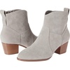 Amazon Essentials Women’s Western Ankle Boots with Stacked Heel, Memory Foam Insole, Non Slip(Light Grey Heather Microsuede)
