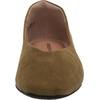 Amazon Essentials womens Comfortable Square-Toe Slip On Ballet Flat(Dark Olive Microsuede)