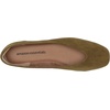 Amazon Essentials womens Comfortable Square-Toe Slip On Ballet Flat(Dark Olive Microsuede)