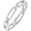 Amazon Essentials 14K Gold or Rhodium Plated Sterling Silver Chain Link Band Ring(Rhodium)