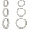 Amazon Essentials 14K Gold or Sterling Silver Plated Hoop Set(Silver)