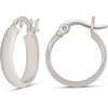 Amazon Essentials 14K Gold or Sterling Silver Plated Polished Dome Hoop(Silver)