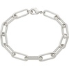 Amazon Essentials 14k Gold Plated or Silver Plated Chunky Chain Link Bracelet 7.5″(Silver)