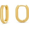 Amazon Essentials 14k Gold Plated or Silver Plated Modern Oval Hoop Earrings(Yellow Gold)