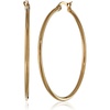 Amazon Essentials Stainless Steel Rounded Tube Hoop Earrings (50mm), (previously Amazon Collection)(Yellow Gold)