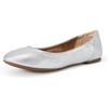 Amazon Essentials Women’s Belice Comfortable Slip-On Ballet Flats Shoes(Silver)