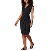 Amazon Essentials Women’s Classic Cap Sleeve Wrap Dress with V Neck, Pleated Waist (Available in Plus Size)(Black)