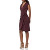 Amazon Essentials Women’s Classic Cap Sleeve Wrap Dress with V Neck, Pleated Waist (Available in Plus Size)(Burgundy)