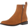 Amazon Essentials Women’s Exterior Zip Flat Ankle Boot(Tan Faux Suede)
