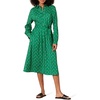 Amazon Essentials Women’s Georgette Long Sleeve Midi Length Shirt Dress(Green  Tossed Floral)