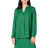 Amazon Essentials Women’s Georgette Long Sleeve Relaxed-Fit Popover Blouse, Business Casual, Dress Blouses for Office Work(Green  Tossed Floral)