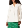 Amazon Essentials Women’s Georgette Long Sleeve Relaxed-Fit Popover Blouse, Business Casual, Dress Blouses for Office Work(Ivory)