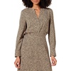 Amazon Essentials Women’s Georgette Long Sleeve Relaxed-Fit Popover Blouse, Business Casual, Dress Blouses for Office Work(Taupe Leopard)